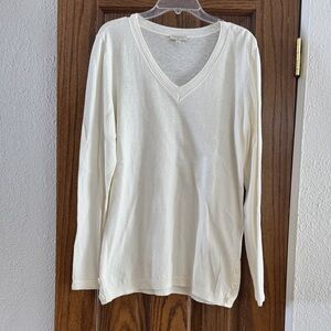 Talbots White V-Neck Sweater for Women